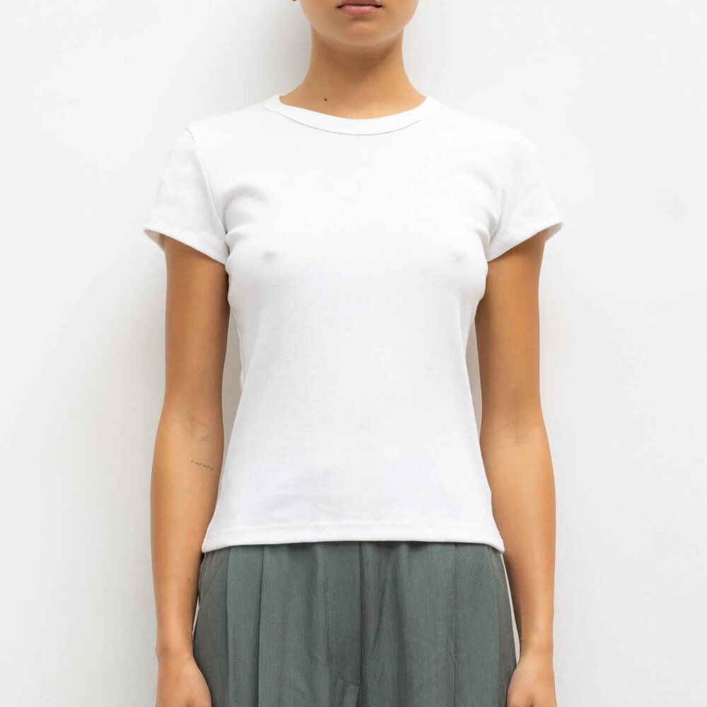 Leset Nando Slim Fit Tee in White, Size S